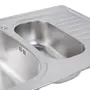 Кухонна мийка з додатковою чашею Lidz 7850 0,8 мм Satin (LIDZ7850SAT8)