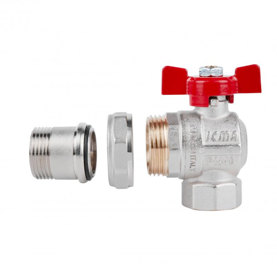 Кран кульовий Icma FAR. ROSSA 3/4" кутовий №361