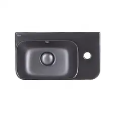 Раковина Qtap Tern 450х260х155 Matt black з донним клапаном QT17115117RMB Раковина Qtap Tern 450х260х155 Matt black з донним клапаном QT17115117RMB