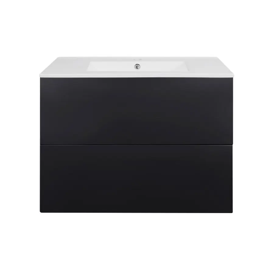 Комплект Qtap Tern 800х580х437 Matt black тумба підвісна + раковина урізна QT1772TPL8023080CMB