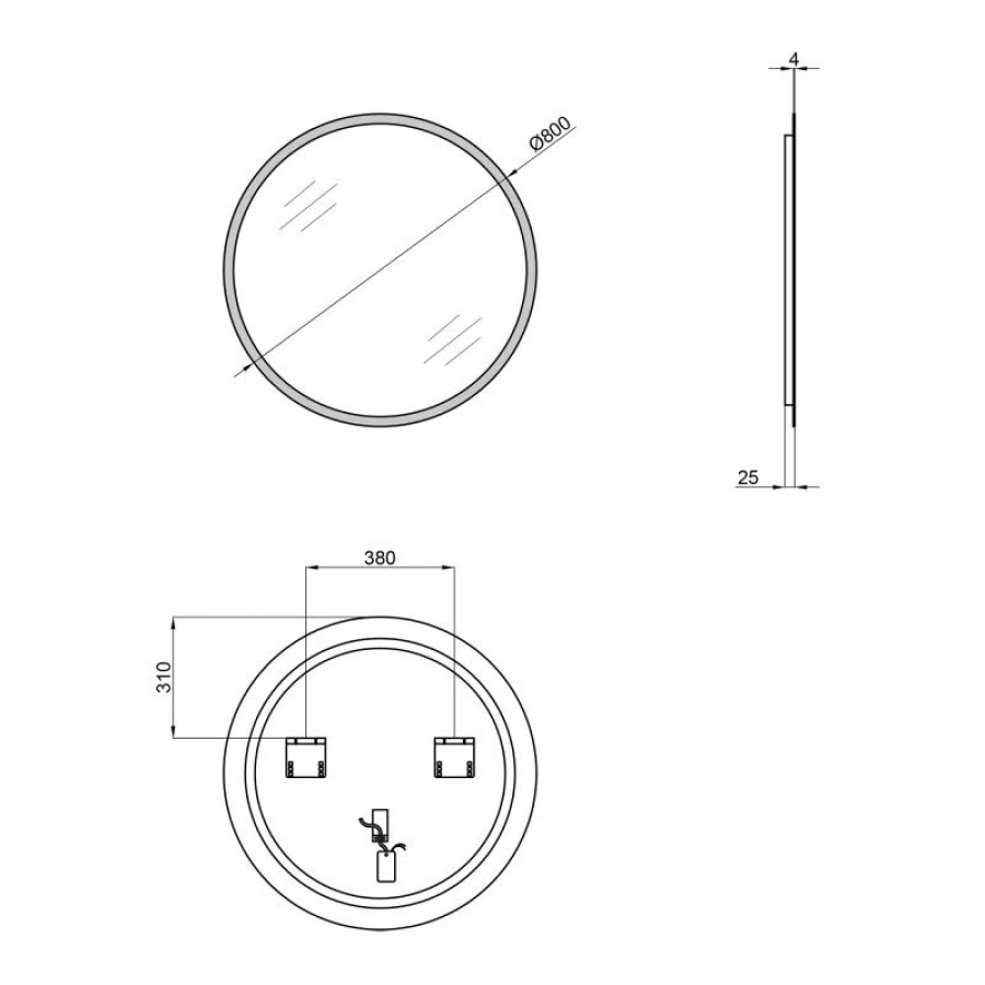 Дзеркало Qtap Virgo R800 з LED-підсвічуванням QT1878250680W