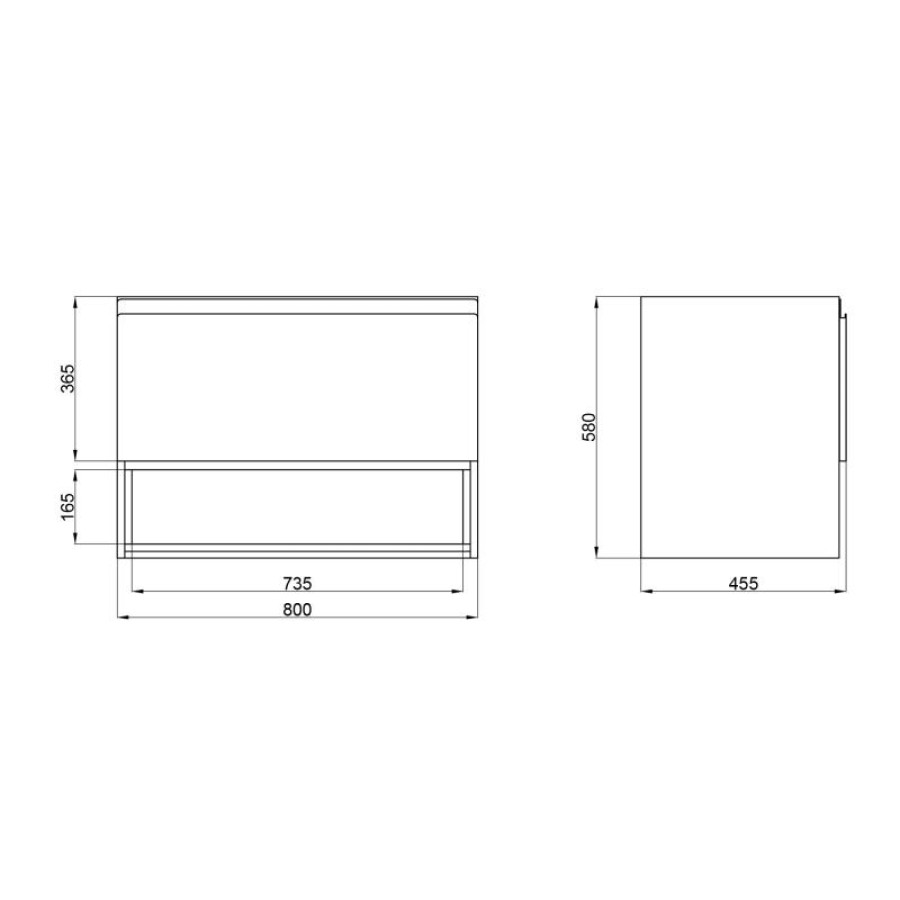 Тумба підвісна Qtap Robin 800х580х437 Graphite/Whitish oak QT1374TPВ8002GWO