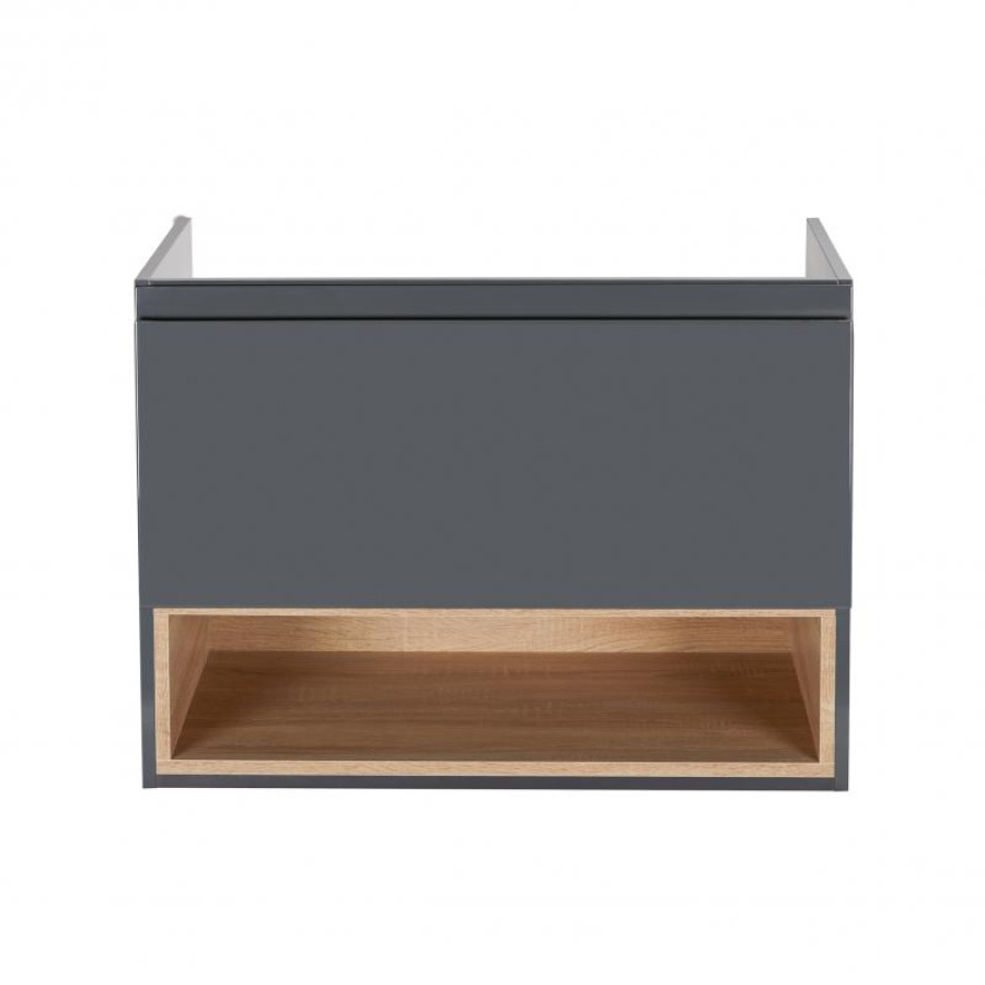 Тумба підвісна Qtap Robin 800х580х437 Graphite/Whitish oak QT1374TPВ8002GWO