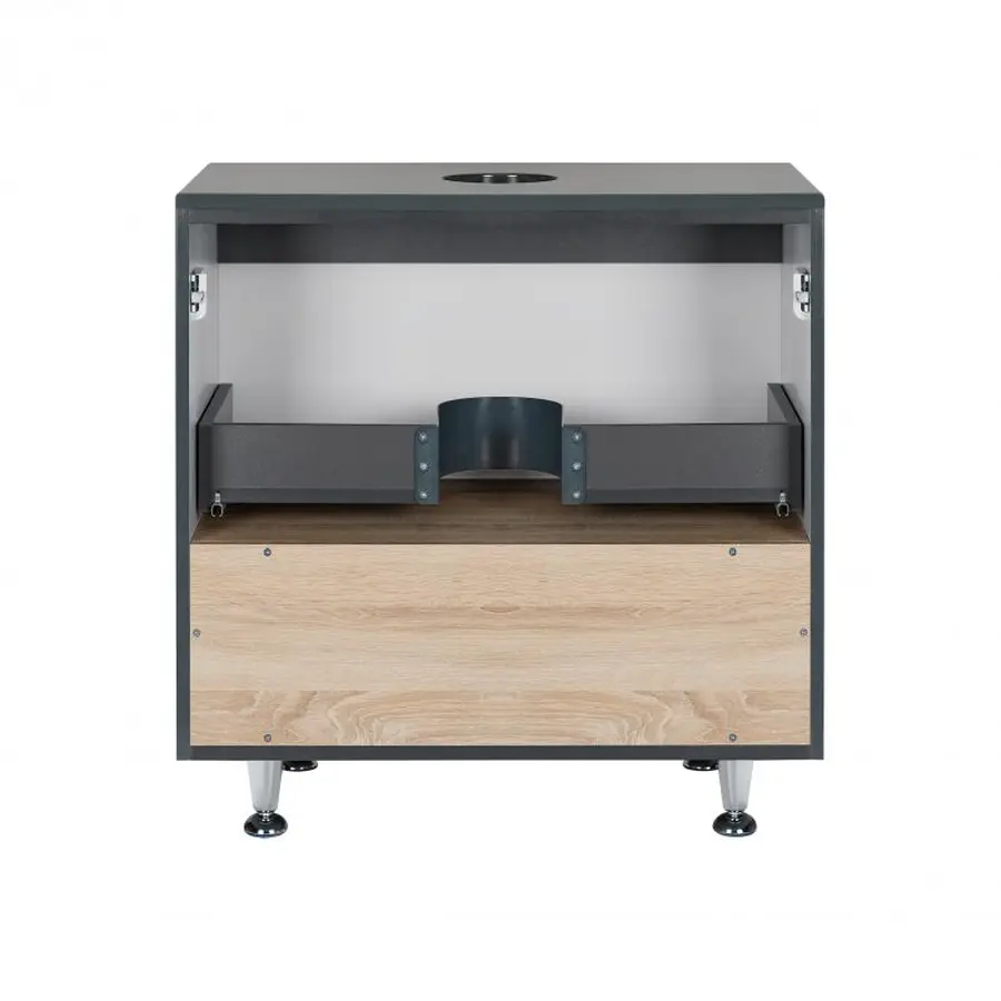 Тумба підлогова Qtap Robin 600х616х437 Graphite/Whitish oak зі стільницею QT1380TNН6002GWO