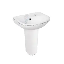 Раковина для підлоги з п'єдесталом дитяча Qtap Baby 375x305x520 White з малюнком, з донним клапаном QT2311LP304BW Раковина для підлоги з п'єдесталом дитяча Qtap Baby 375x305x520 White з малюнком, з донним клапаном QT2311LP304BW
