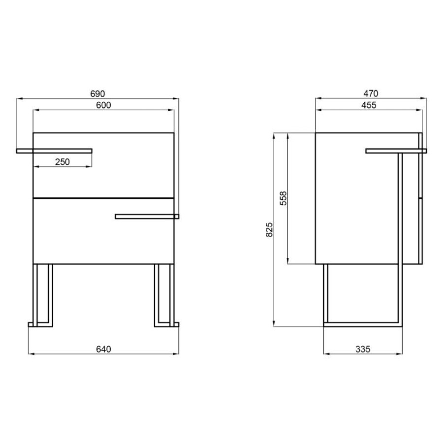 Тумба підлогова Qtap Taurus 600х800х437 Whitish oak QT2473TNT603WO