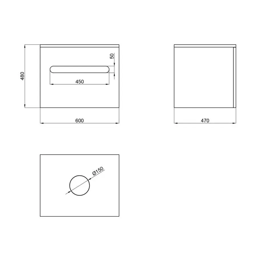Тумба підвісна Qtap Virgo 600х476х469 White/Whitish oak зі стільницею QT1879TPА601WWO