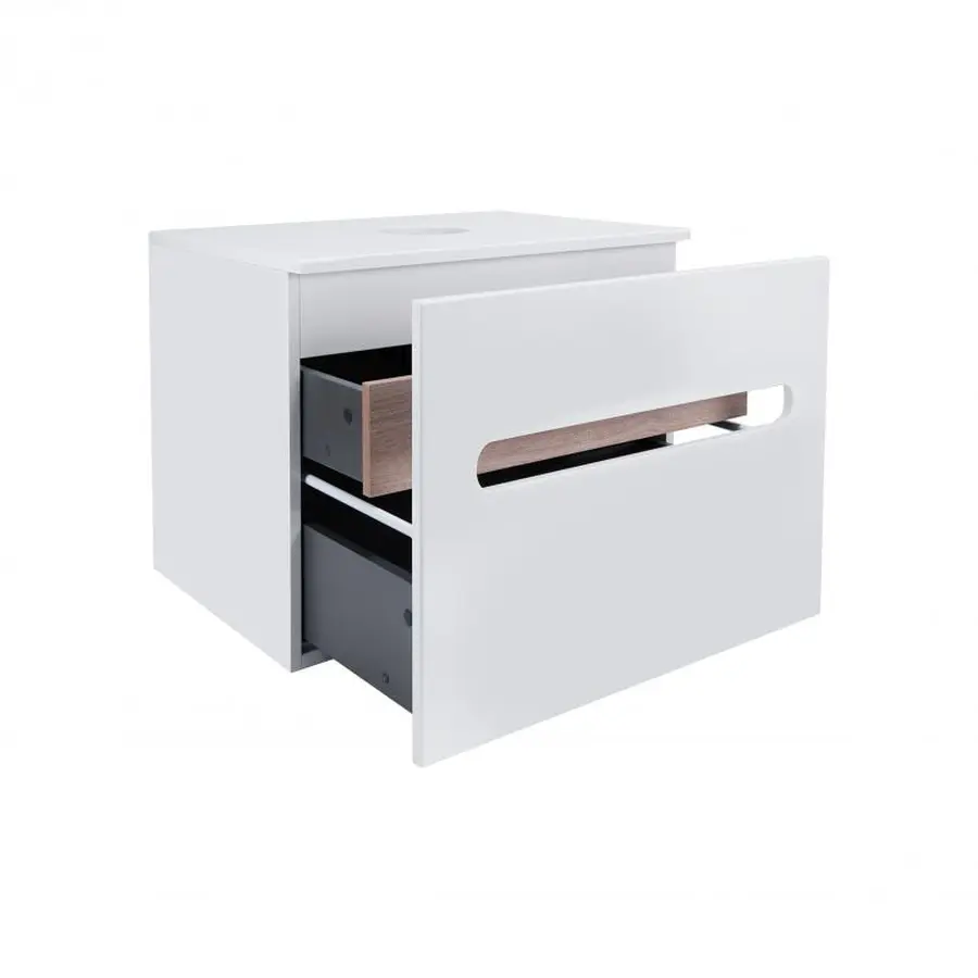 Тумба підвісна Qtap Virgo 600х476х469 White/Whitish oak зі стільницею QT1879TPА601WWO