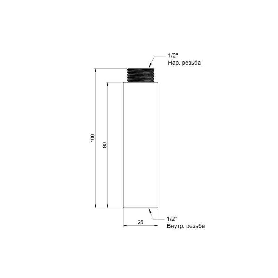 Подовжувач SD Plus 90х1/2" хром SD1301590