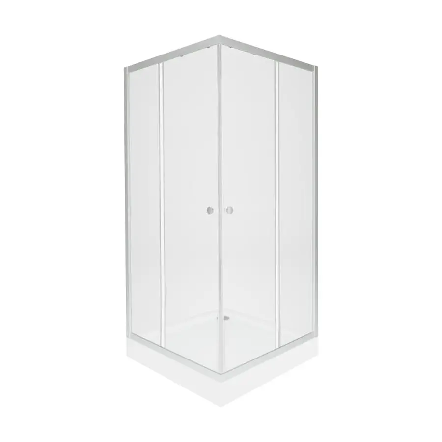 Набір Qtap душова кабіна Presto New CRM1099SC5 Clear 2020х900х900 мм + піддон Tern 309912C 90x90x12 см з сифоном