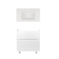 Комплект Qtap тумба підлогова Scorpio 800х825х460 мм White + раковина урізна Albatross New QT71SC43963