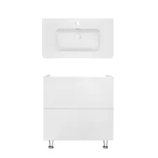 Комплект Qtap тумба підлогова Tern 800х725х437 мм White + раковина урізна Albatross 9H QT71TE44094