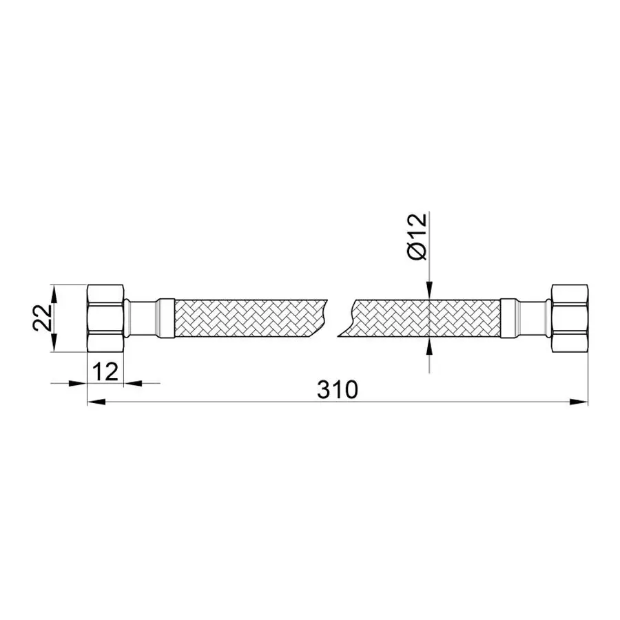 Гнучка підводка для води SD Plus 20 см ГГ SD397W20