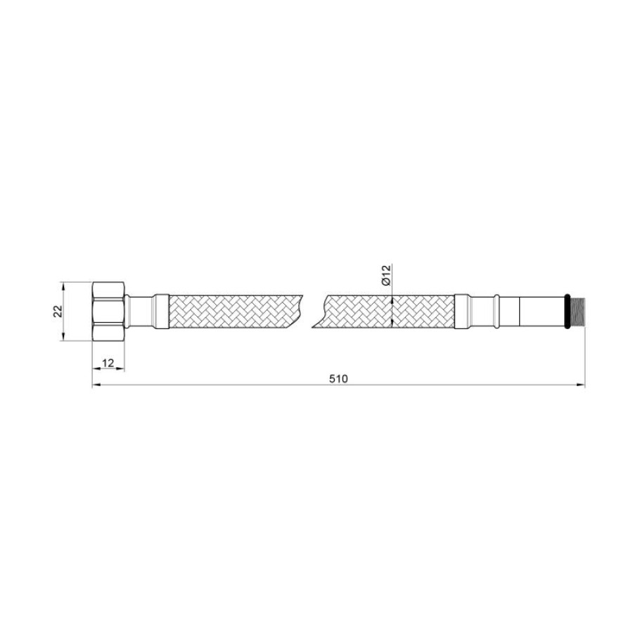 Гнучка підводка для води SD Plus М10 50 см (пара) SD396W50
