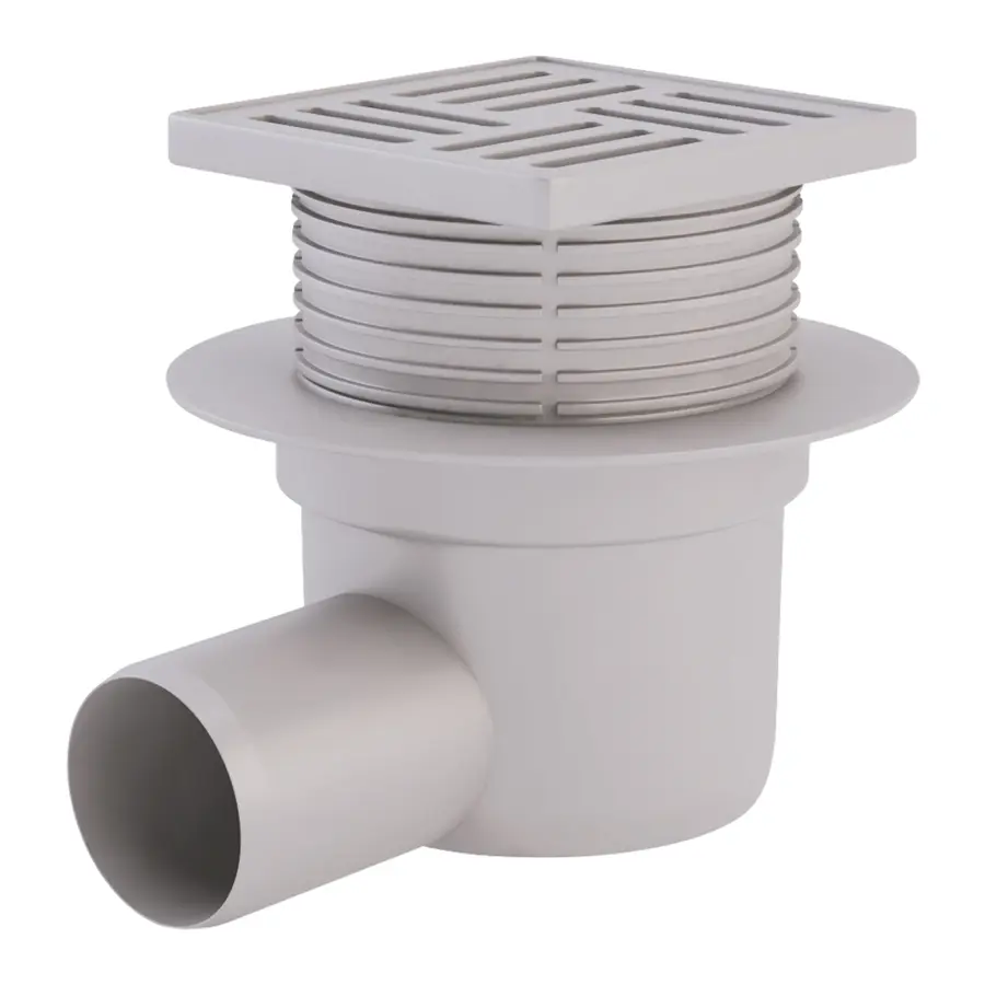 Трап ANI Plast TA5604 горизонтальний з пластиковою решіткою 100х100