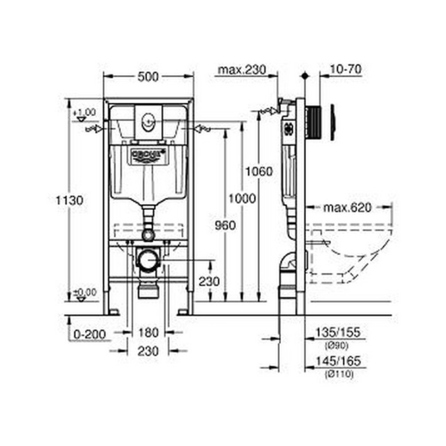 Інсталяція для унітаза Grohe Rapid SL комплект 3 в 1 38721001