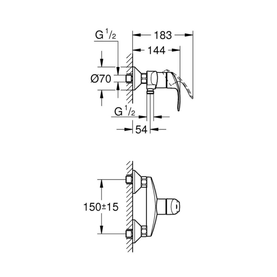 Змішувач для душу Grohe Eurosmart 33555002