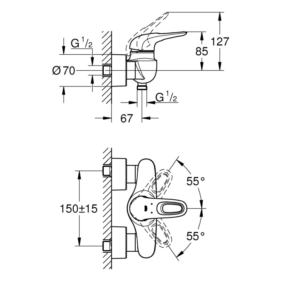 Змішувач для душу Grohe Eurostyle 33590003