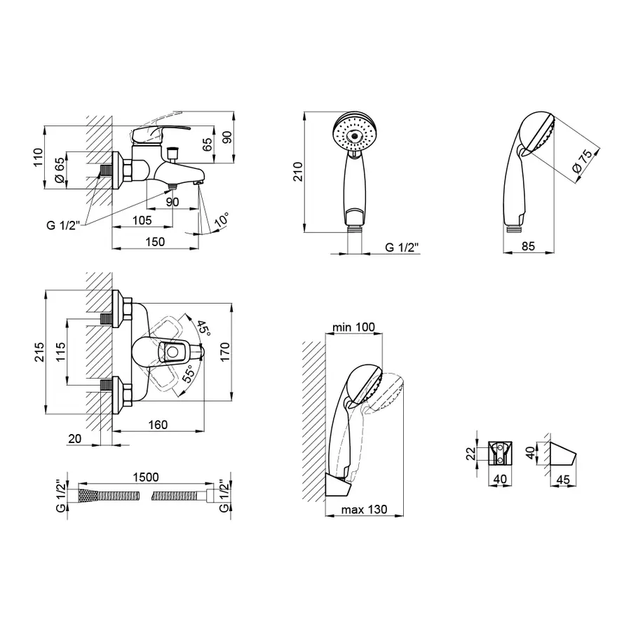 Змішувач для ванни Qtap Light CRM 006