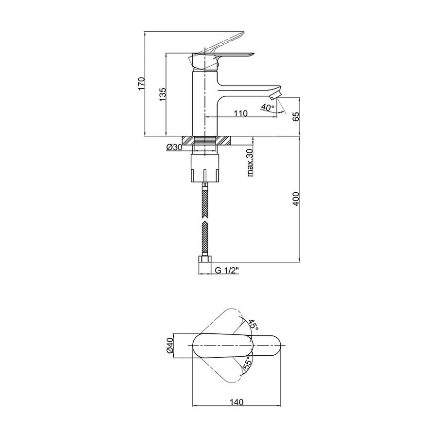 Змішувач для раковини Lidz (CRM) 15 36 001 00