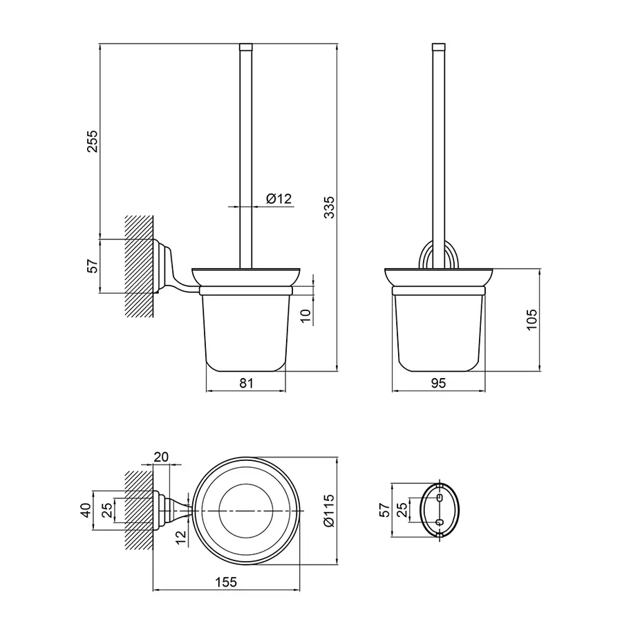 Йоржик для унітаза Lidz (CRG) 113.05.01