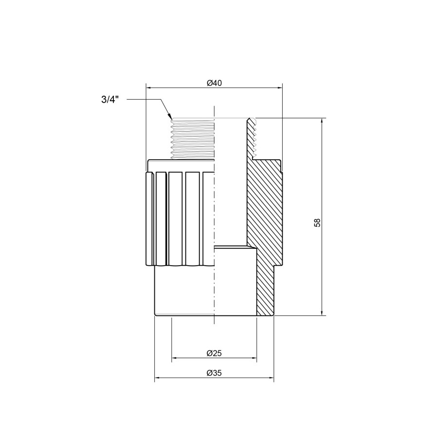 Муфта PPR Thermo Alliance 25х3/4" ЗР