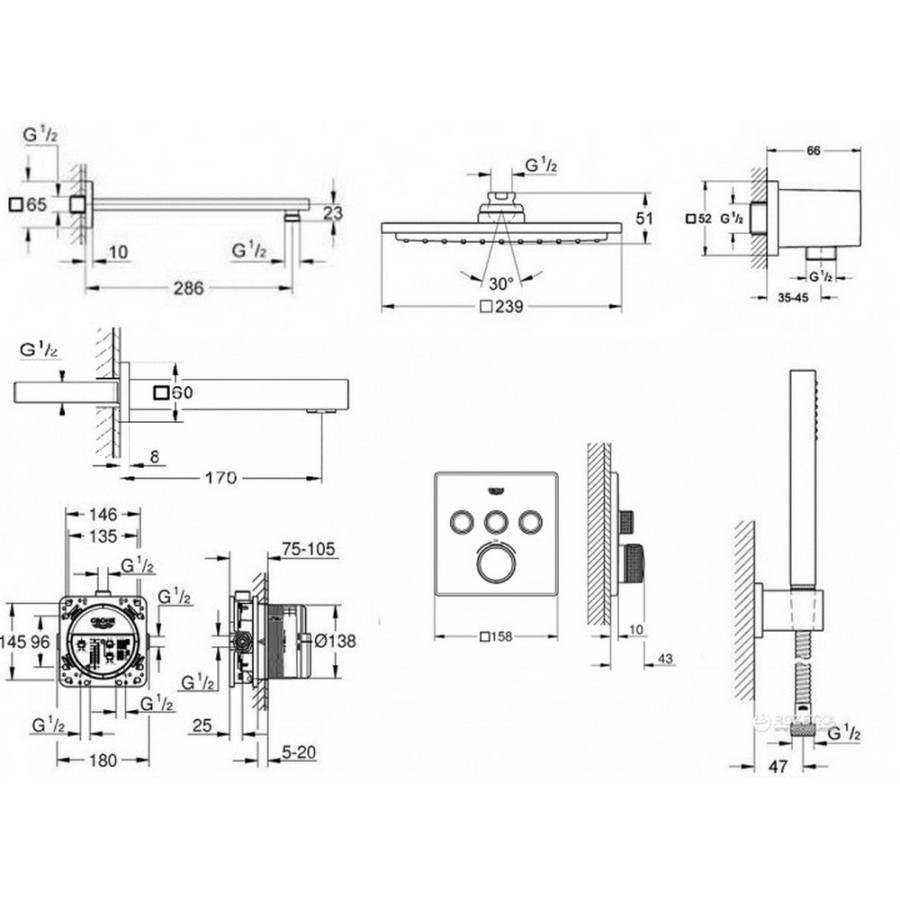 Душова система Grohe Grohtherm SmartControl 34506SC2