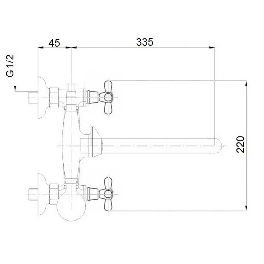 Змішувач для ванни Qtap Liberty ORO 140