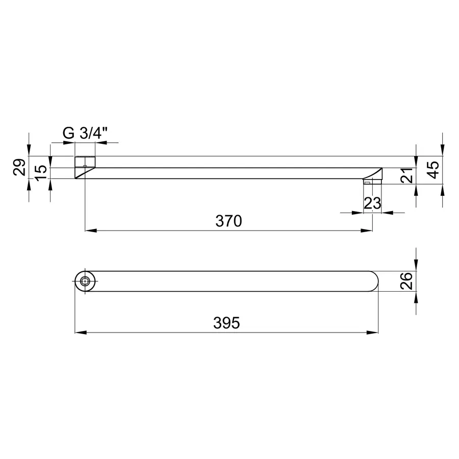 Вилив для ванни Lidz (CRM) 54 02 400 00 400 мм