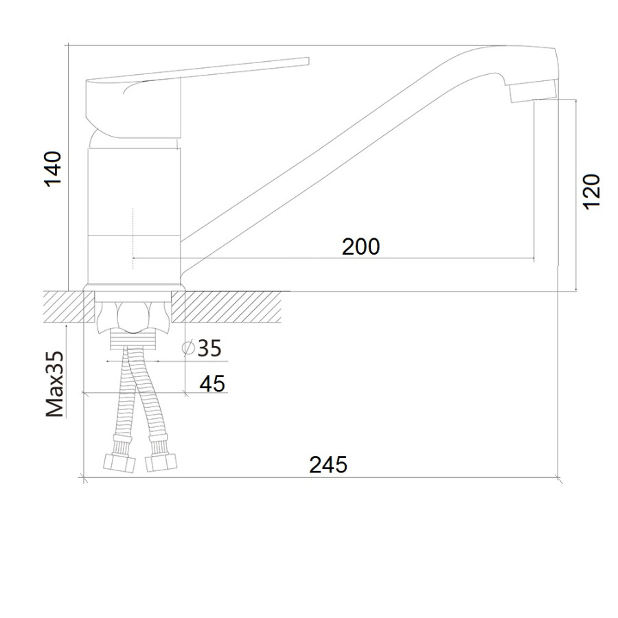 Кухонный смеситель стальной Brinex 41C 003