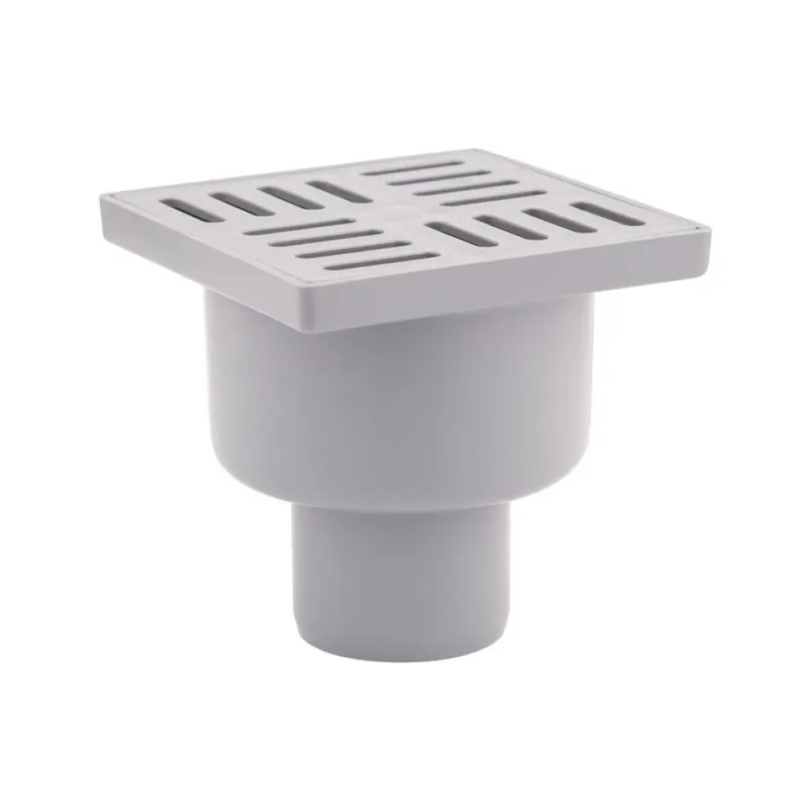 Трап Krono Plast TA5204 вертикальный с пластиковой решеткой 100х100