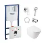 Комплект інсталяція Grohe Rapid SL 38772001 + унітаз з сидінням Qtap Swan QT16335178W + набір для гігієнічного душу зі змішувачем Grohe BauLoop 111042