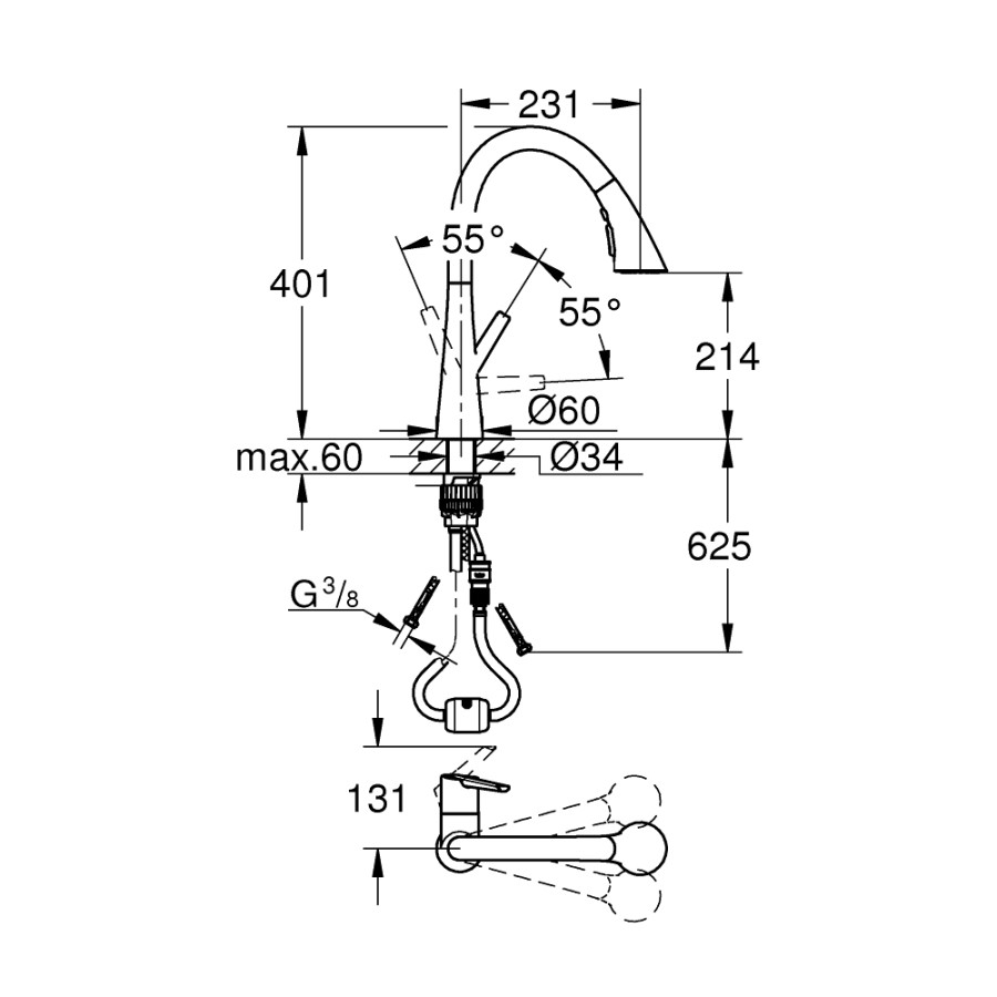 Змішувач для кухні Grohe Zedra 32294002