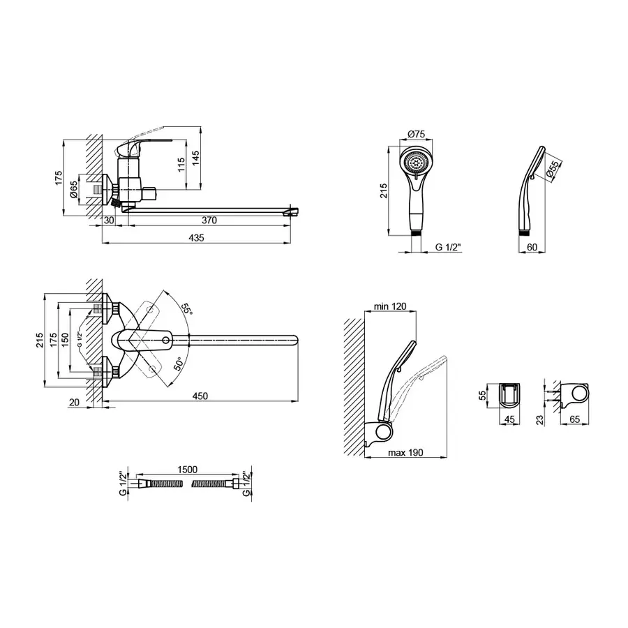 Змішувач для ванни Lidz (CRM) Mars 81 005E-1 New