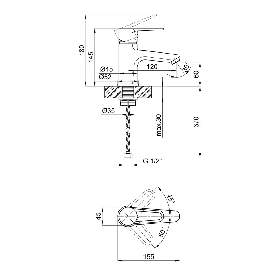 Змішувач для раковини Lidz (CRM) 14 47 001F