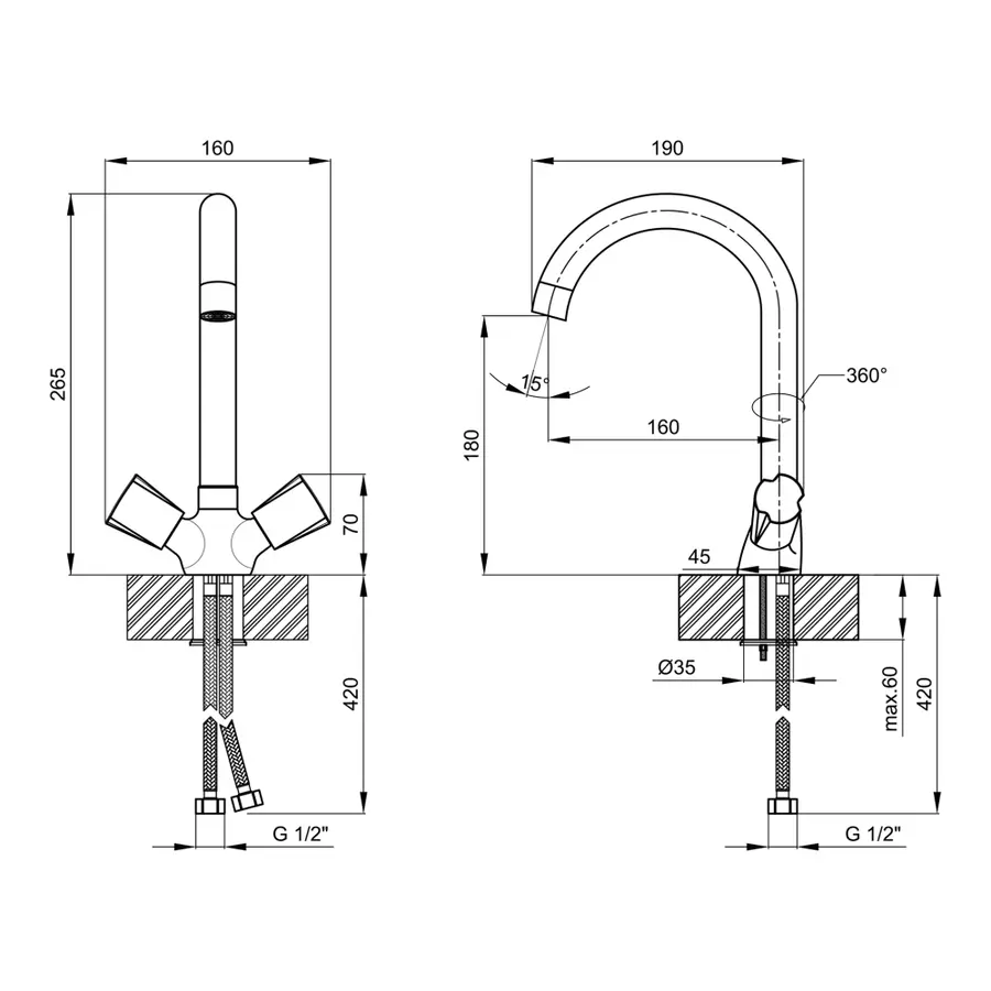 Змішувач для кухні Lidz (CRM) Mix 17 272-8