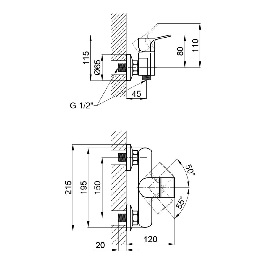 Смеситель для душа Qtap Javornik 4014107C