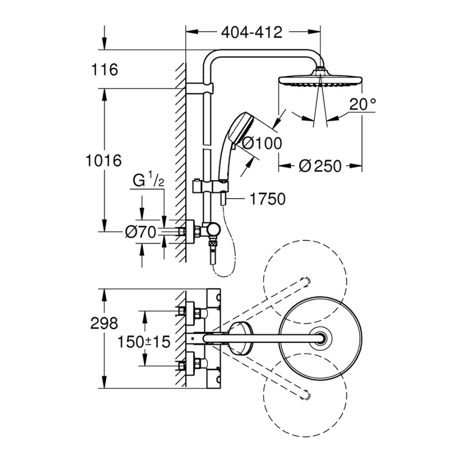 Душова система Grohe Tempesta Cosmopolitan 26670000