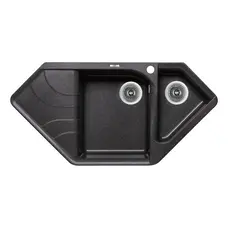 Кухонна гранітна мийка з додатковою чашею Lidz 1000x500/225 GRF-13 (LIDZGRF131000500225)