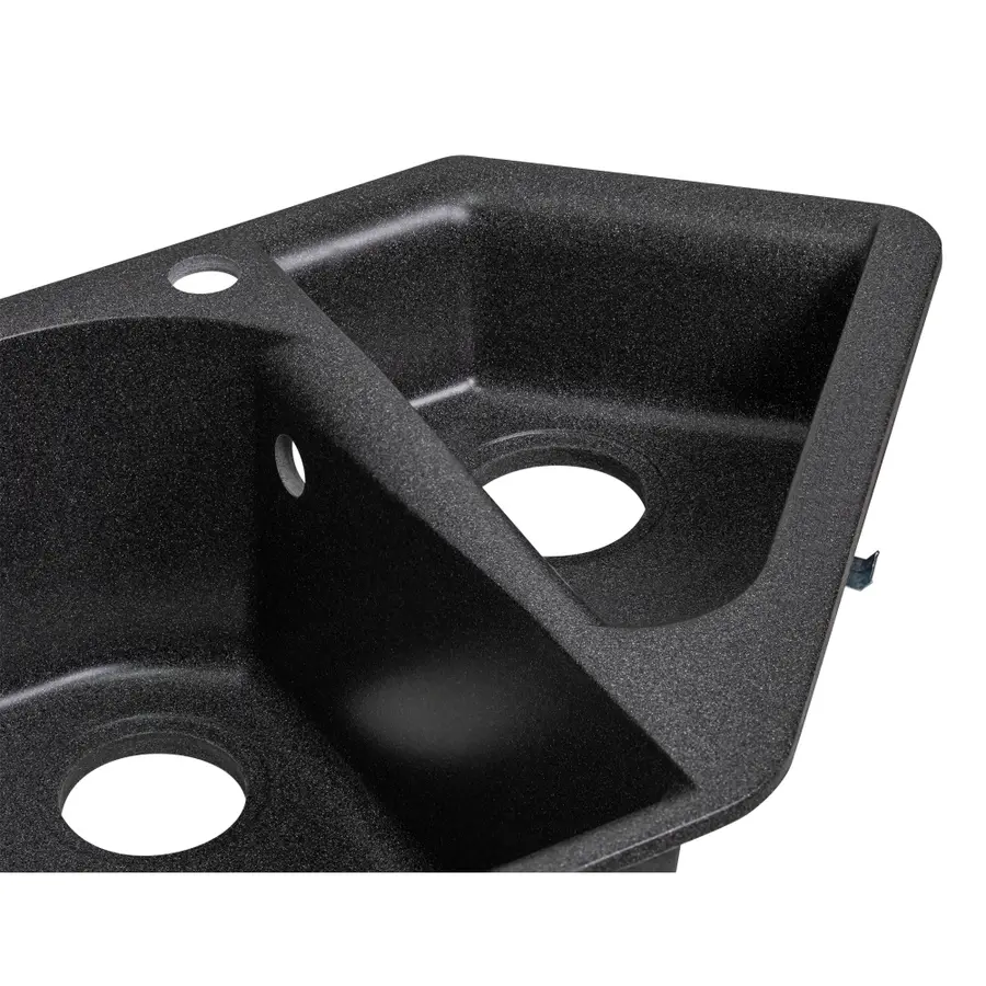 Кухонна гранітна мийка з додатковою чашею Lidz 1000x500/225 GRF-13 (LIDZGRF131000500225)