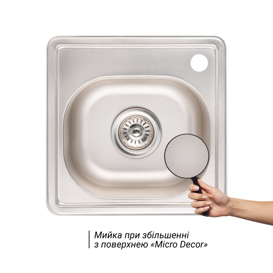 Кухонна мийка Lidz 3838 0,6 мм Micro Decor (LIDZ3838MDEC06)