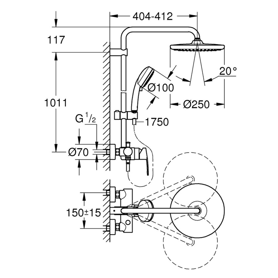 Душевая система Grohe Tempesta Cosmopolitan 26673000