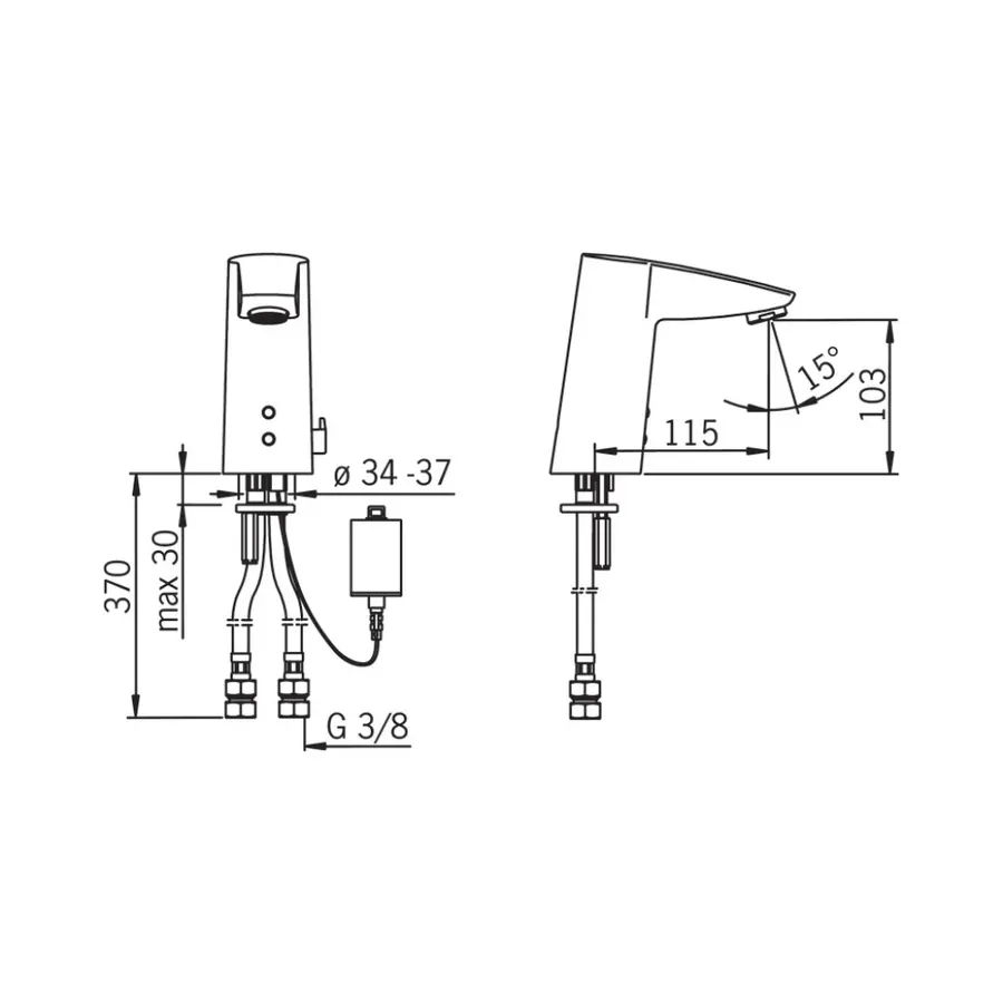 Смеситель для раковины бесконтактный Oras Cubista 2814F