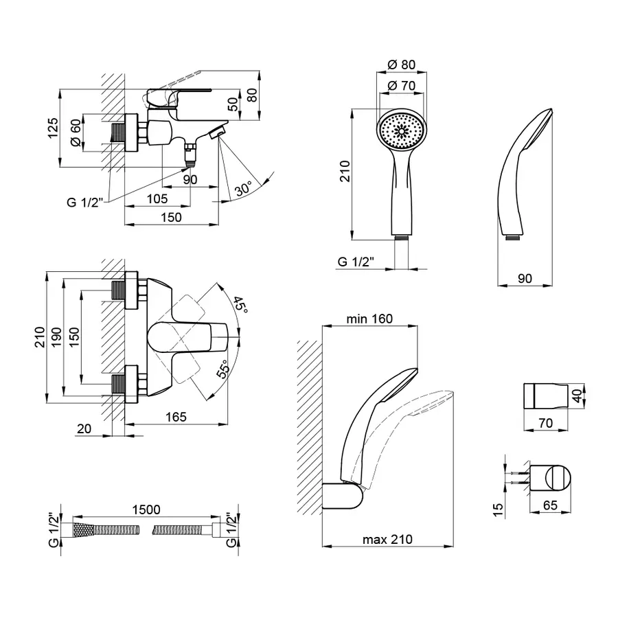 Змішувач для ванни Qtap Tenso CRM 006 New