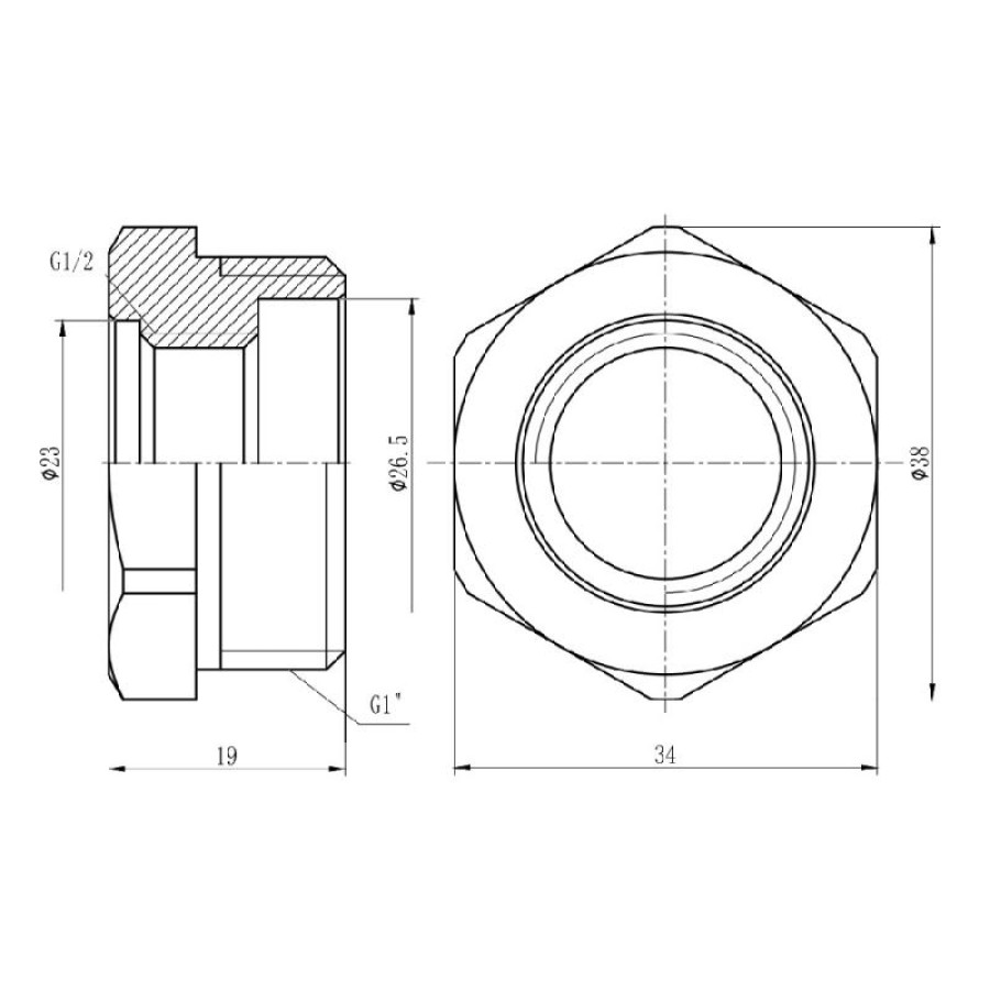 Футорка SD Forte 1"х1/2" ЗВ SF3742515