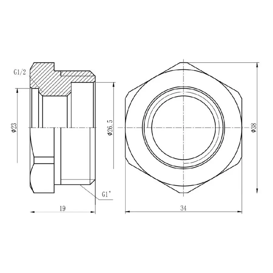 Футорка SD Forte 1"х1/2" ЗВ SF3742515