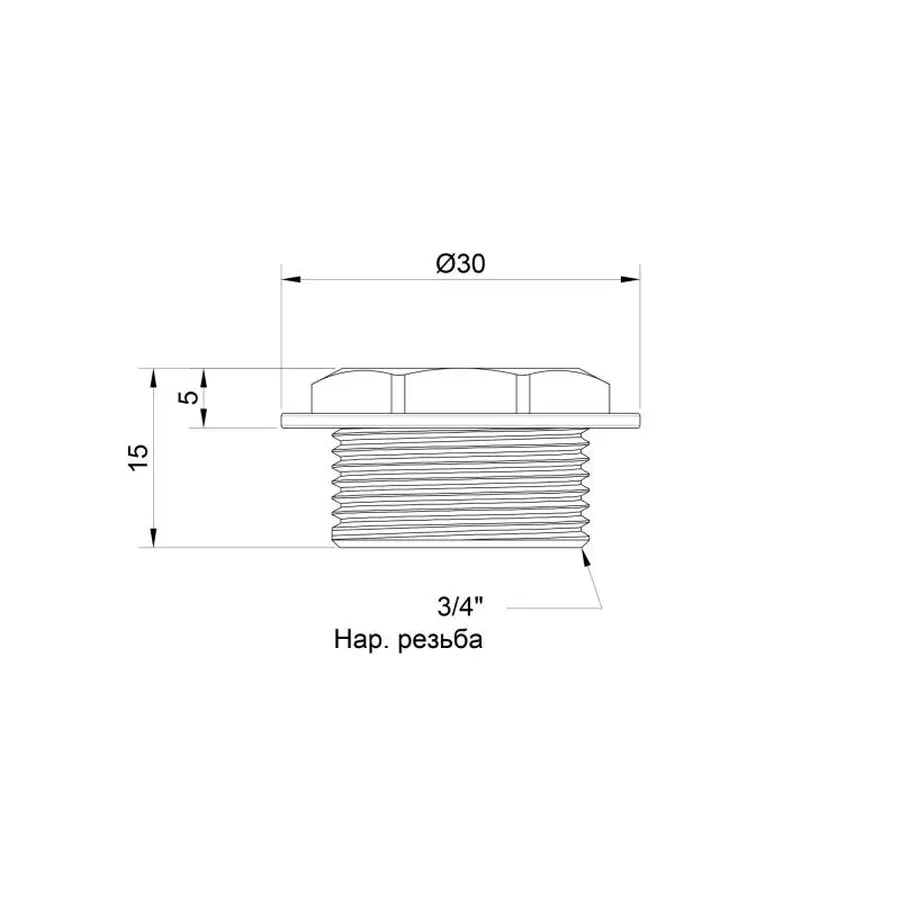 Заглушка Icma 3/4" ЗР №237