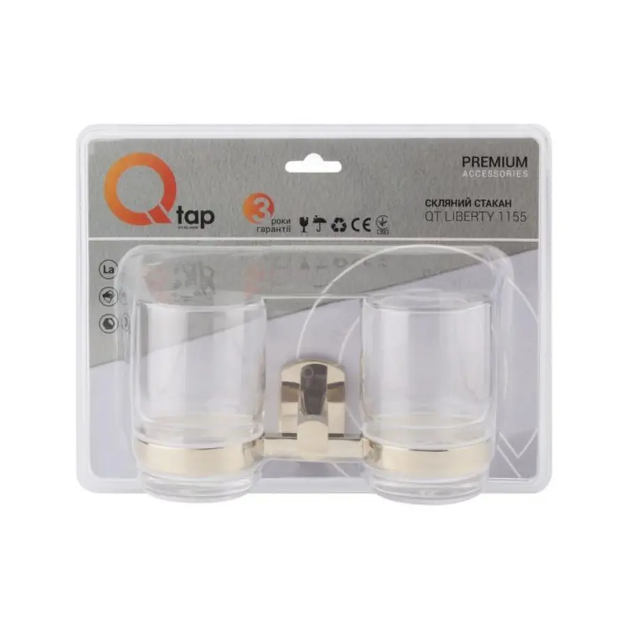 Склянка подвійна Qtap Liberty ORO 1155