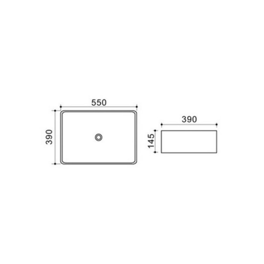 Раковина Tit WHI 41292/F008 чаша 550 мм з донним клапаном QT