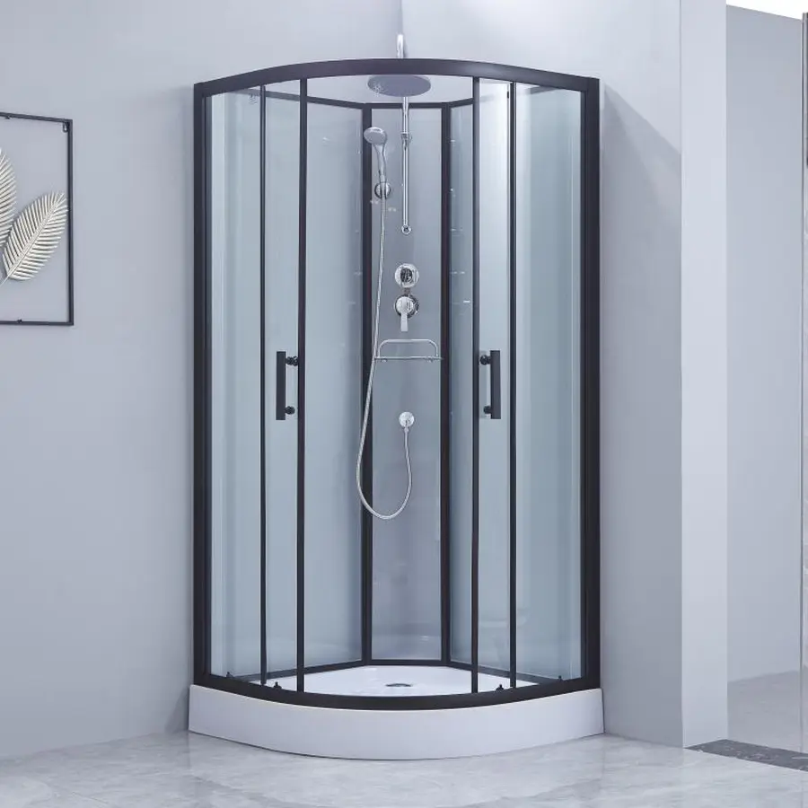 Душовий бокс Lidz Majatek SB90x90.BLA.LOW.TR, скло прозоре 5 мм